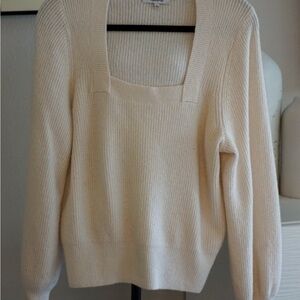Madewell Off-White Square Neck Sweater